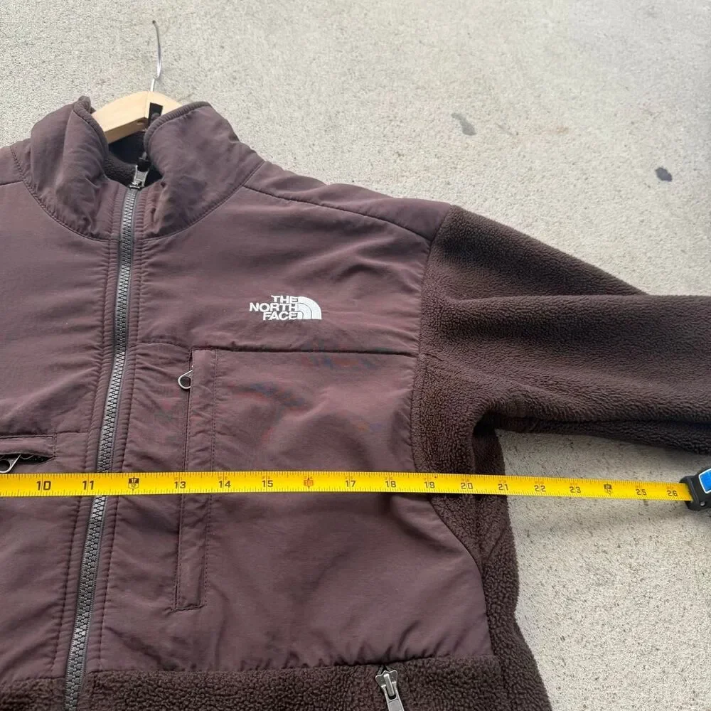 The North Face Denali Jacket Men's Small Brown Black Fleece Cotton Full Zip